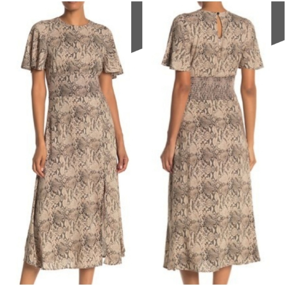 NWT Free Press snake butterfly sleeve maxi dress